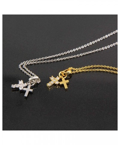 Women Teen Girls Tiny Cross Pendant Necklace for Women Simply Cross Necklace Gold Dipped Made in Korea Cross(4) - Gold $9.35 ...