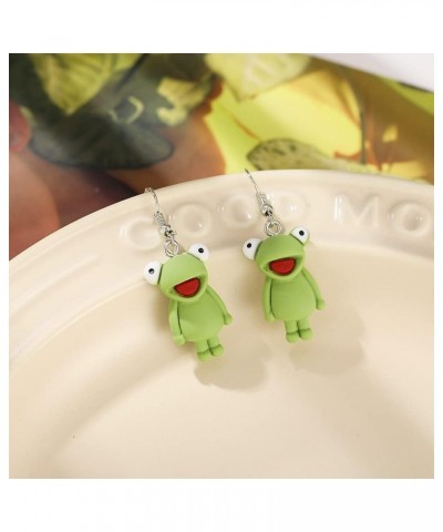 Resin women's Frog Earrings Drop Dangle earrings Fashion Animal Jewelry for Women Girls Gift Green $6.68 Earrings