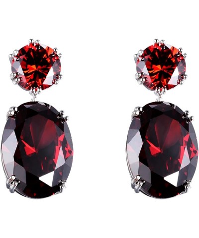 Cubic Zirconia Stud Earrings for Women Statement Jewelry Gift Red $5.79 Earrings