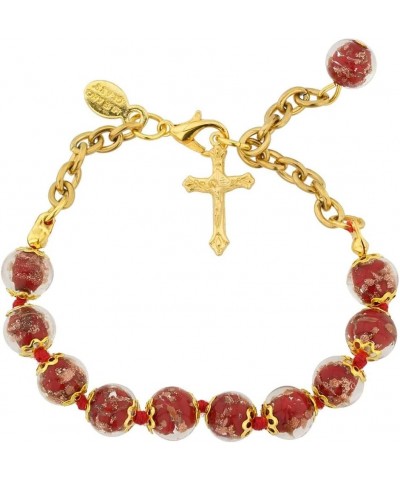 GlassOfVenice Murano Glass Sommerso Rosary Bracelet - Red $24.72 Bracelets