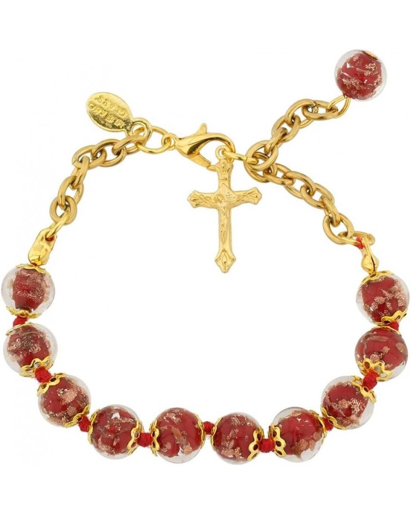 GlassOfVenice Murano Glass Sommerso Rosary Bracelet - Red $24.72 Bracelets