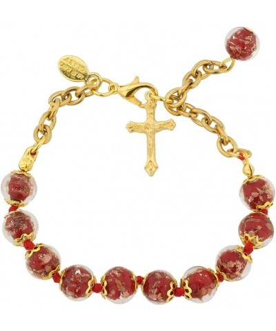 GlassOfVenice Murano Glass Sommerso Rosary Bracelet - Red $24.72 Bracelets