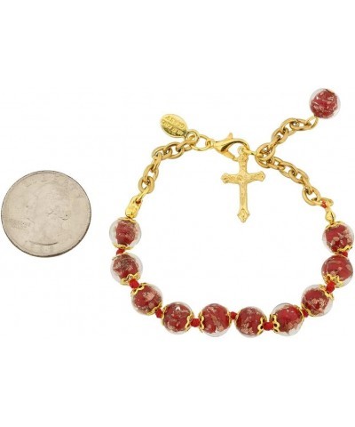 GlassOfVenice Murano Glass Sommerso Rosary Bracelet - Red $24.72 Bracelets