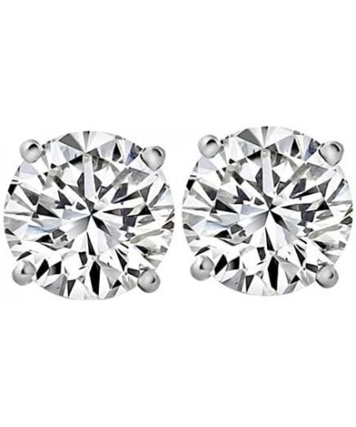 Diamond Stud Earrings 2.20 Carat IGI Certified Lab Grown Round Ideal Cut (D Color, VS1 Clarity) 14K White Gold 4 Prong Basket...