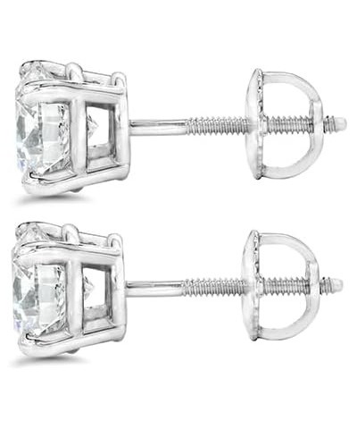 Diamond Stud Earrings 2.20 Carat IGI Certified Lab Grown Round Ideal Cut (D Color, VS1 Clarity) 14K White Gold 4 Prong Basket...