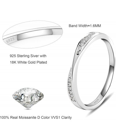 Moissanite Wedding Band Half Eternity Stackable Engagement Ring D Color VVS1 Lab Created Diamond X Shaped Ring $26.95 Bracelets