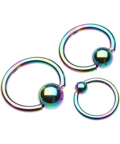 Colorline PVD Steel Captive Bead Ring Size: 14GA, Length: 8mm, Ball Size: 4mm, Rainbow $9.85 Body Jewelry