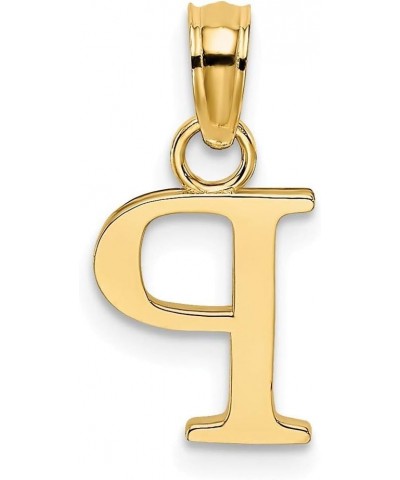 14k Gold Block Letter Name Personalized Monogram Initial High Polish Charm Pendant Necklace Jewelry Gifts for Women Initial: ...