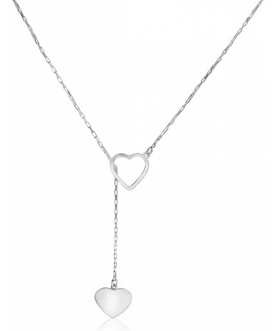 Sterling Silver Double Heart Lariat Y Necklace $15.16 Necklaces