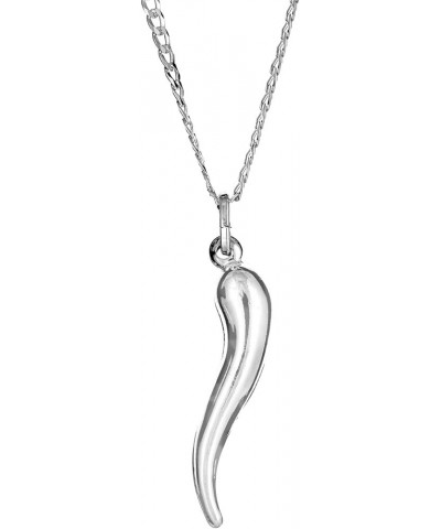 Sterling Silver Large Italian Horn Curb Chain Necklace (22 or 24 Inches) 24.0 Inches $23.00 Necklaces