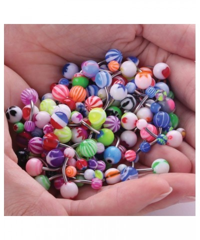 50PC Belly Button Rings Banana Barbells With Piercing Aftercare 14G Surgical Steel Bar Mix Color Body Jewelry $11.99 Body Jew...