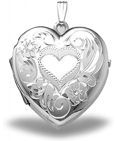 Sterling Silver Heart Four Photo Locket - 1-1/4 Inch X 1-1/4 Inch Solid Sterling Silver with Engraving $44.53 Necklaces