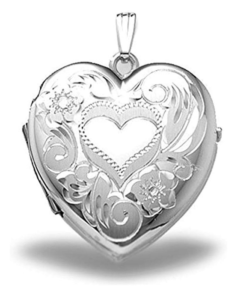 Sterling Silver Heart Four Photo Locket - 1-1/4 Inch X 1-1/4 Inch Solid Sterling Silver with Engraving $44.53 Necklaces