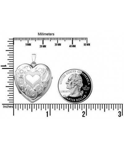 Sterling Silver Heart Four Photo Locket - 1-1/4 Inch X 1-1/4 Inch Solid Sterling Silver with Engraving $44.53 Necklaces