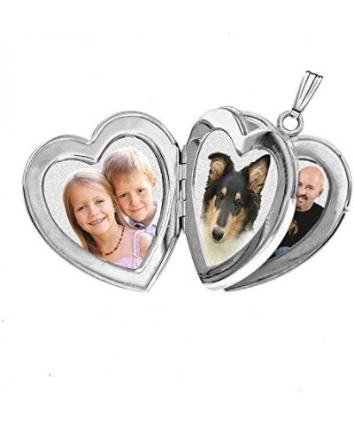 Sterling Silver Heart Four Photo Locket - 1-1/4 Inch X 1-1/4 Inch Solid Sterling Silver with Engraving $44.53 Necklaces