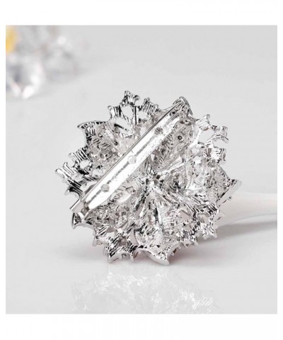 Fashion Jewelry Beautiful Silver Plated Rhinestone Crystal Brooch Pin for Woman blue $8.78 Brooches & Pins