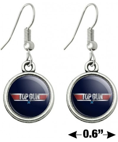 Top Gun Rendered Logo Novelty Dangling Drop Charm Earrings $10.07 Earrings