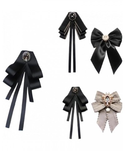 Women's Unisex Bow Tie Brooch Ladies Pearl Crystal Pendant Lapel Pin Shirt Tie Bow Tie Suit Accessories One Size 11 $25.32 Br...