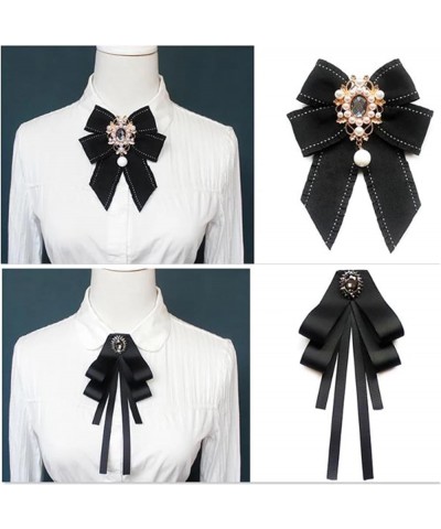 Women's Unisex Bow Tie Brooch Ladies Pearl Crystal Pendant Lapel Pin Shirt Tie Bow Tie Suit Accessories One Size 11 $25.32 Br...