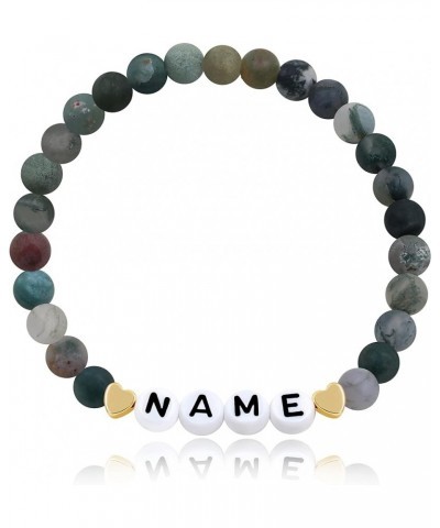 Handmade Amazonite Bracelet Personalized Name Strand Bracelet for Women Girls, Custom Name Letters Numbers Bracelets for Best...