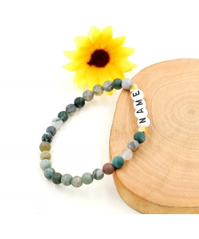 Handmade Amazonite Bracelet Personalized Name Strand Bracelet for Women Girls, Custom Name Letters Numbers Bracelets for Best...