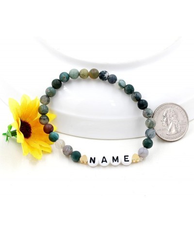 Handmade Amazonite Bracelet Personalized Name Strand Bracelet for Women Girls, Custom Name Letters Numbers Bracelets for Best...