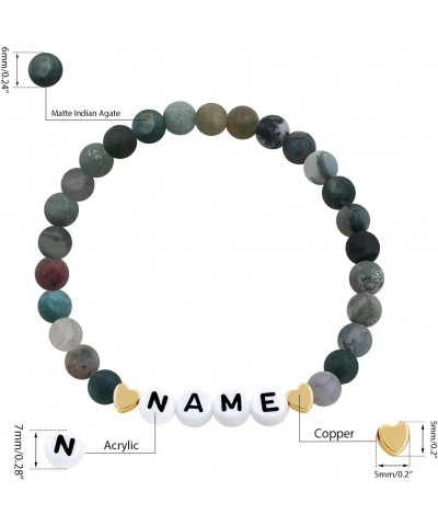 Handmade Amazonite Bracelet Personalized Name Strand Bracelet for Women Girls, Custom Name Letters Numbers Bracelets for Best...