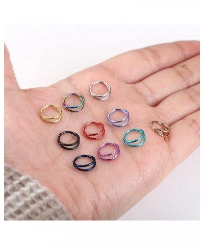 10 PCS 16G 18G Septum Rings 316L Stainless Steel Hinged Segment Ring Lip Rings Cartilage Helix Conch Tragus Daith Piercing Se...