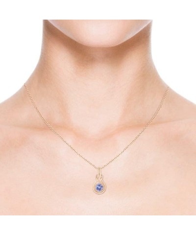 Natural Tanzanite Solitaire Infinity Pendant Necklace for Women, Girls in 14K Solid Gold/Platinum | December Birthstone | Jew...