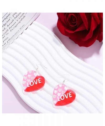 Valentine's Day Earrings Acrylic Pink Red Earrings for Women Girls Valentine's Day Accessories Mother's Day Earrings VD-B $6....