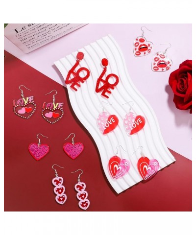 Valentine's Day Earrings Acrylic Pink Red Earrings for Women Girls Valentine's Day Accessories Mother's Day Earrings VD-B $6....