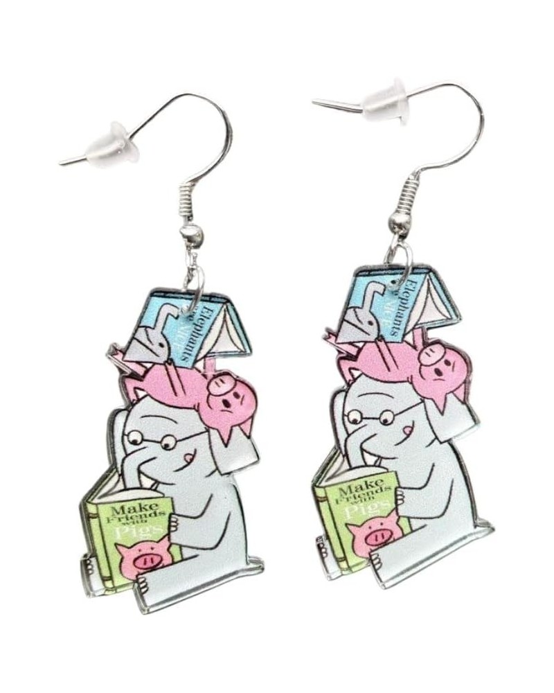 Cute Weird Animal Acrylic Drop Dangle Earrings，Funny Guitar Cat Dog Elephant School Bus Ruler Caterpillar Earring Lovely Pet ...