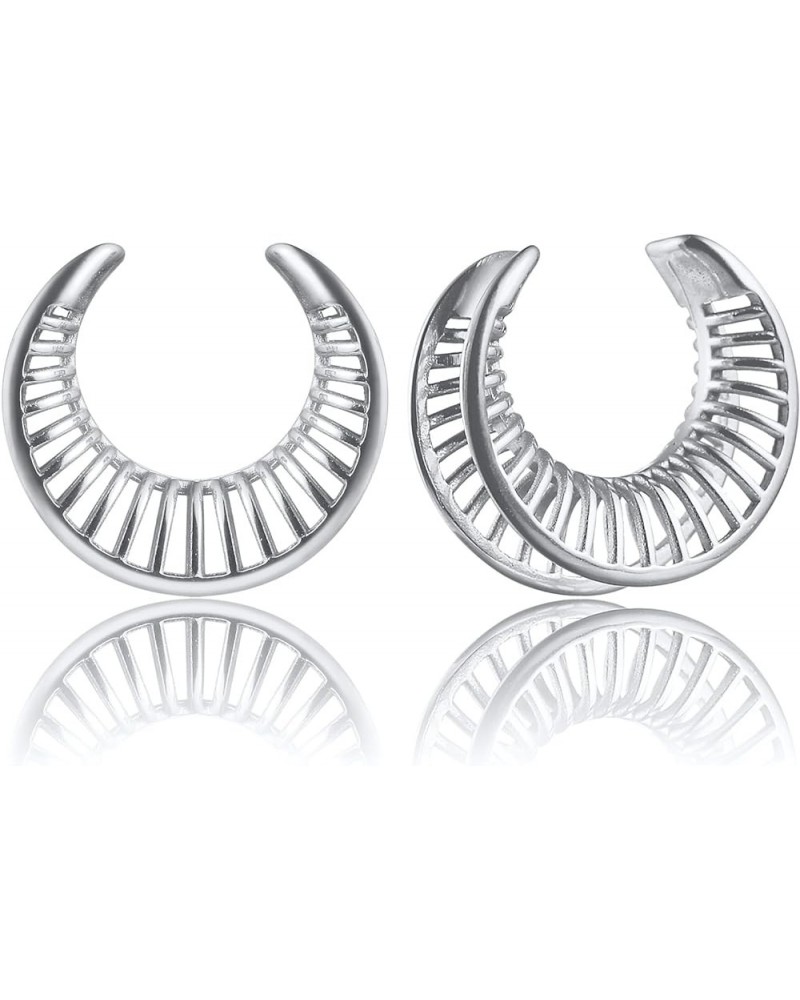 2 Pcs Hollow Design Saddle Plugs Gauges for Women Ventilate Ear Tunnels Gauges for Men Breathe Surgical Steel Gauge Earrings ...