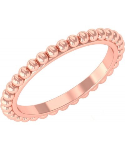 925 Sterling Silver Rings Eternity Beads rings, Stackable Ball Wedding Band Ring, Jewelry Gift for Girls 7.5 Rose Gold $16.20...