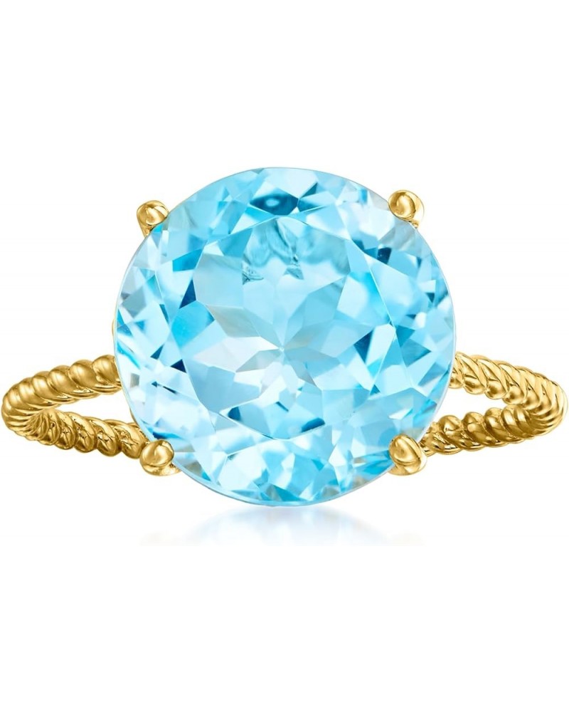 Gemstone Twist Rope Ring in 14kt Yellow Gold Sky Blue Topaz $120.00 Rings