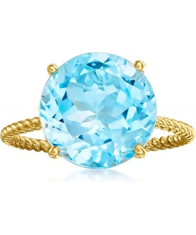 Gemstone Twist Rope Ring in 14kt Yellow Gold Sky Blue Topaz $120.00 Rings