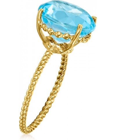 Gemstone Twist Rope Ring in 14kt Yellow Gold Sky Blue Topaz $120.00 Rings