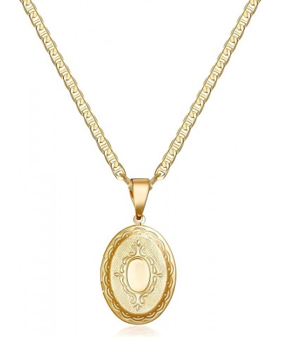 18K Gold Plated Locket Necklace Photo Book Necklace - Made in Brazil Oval 20 Inches $12.74 Necklaces