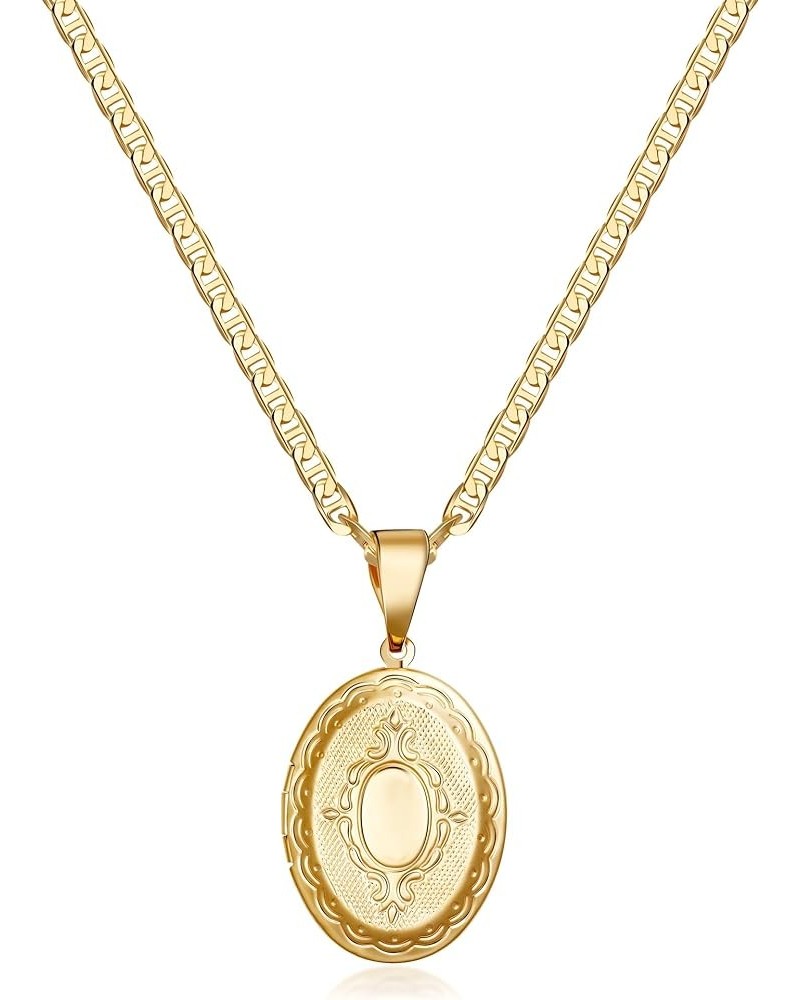 18K Gold Plated Locket Necklace Photo Book Necklace - Made in Brazil Oval 20 Inches $12.74 Necklaces