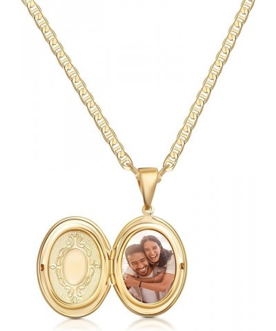 18K Gold Plated Locket Necklace Photo Book Necklace - Made in Brazil Oval 20 Inches $12.74 Necklaces