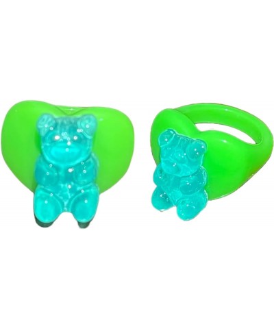 Heart Ring Vintage Ring Resin Rings Chunky Ring Green $12.26 Rings