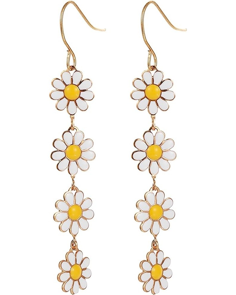 Daisy Flower Drip oil Earrings for Women Sakura Earrings Sunflower Floral Earrings Summer Earrings for Girls Summer Earrings ...