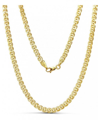 14K Gold Double Cuban Link Chain Men - 3mm 3.7mm 4.5mm Diamond Cut Link Necklace - Yellow Real Gold Chain Necklace For Women ...