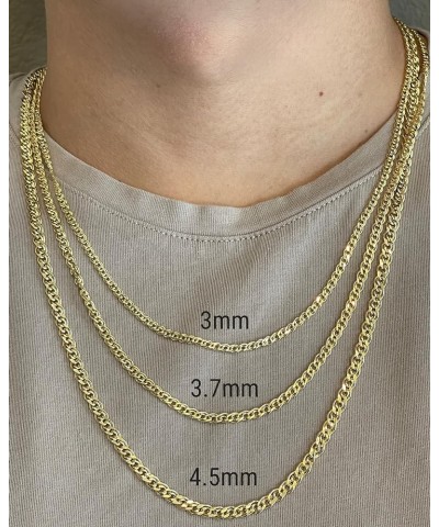 14K Gold Double Cuban Link Chain Men - 3mm 3.7mm 4.5mm Diamond Cut Link Necklace - Yellow Real Gold Chain Necklace For Women ...