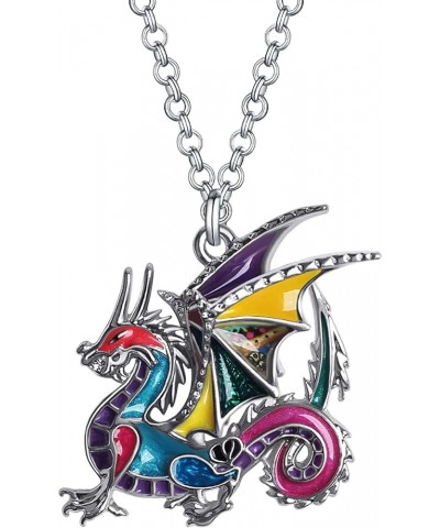 Enamel Alloy Cute Animals Dragon Necklace Fashion Ancient Dragon Pendant Jewelry for Women Girls Gifts Charms Accessories Mul...