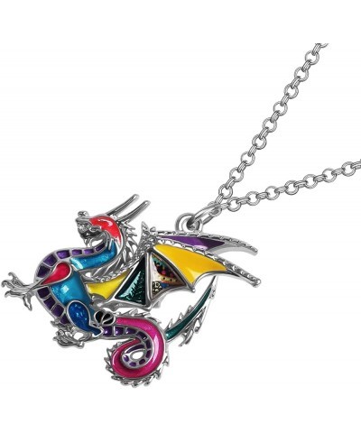 Enamel Alloy Cute Animals Dragon Necklace Fashion Ancient Dragon Pendant Jewelry for Women Girls Gifts Charms Accessories Mul...