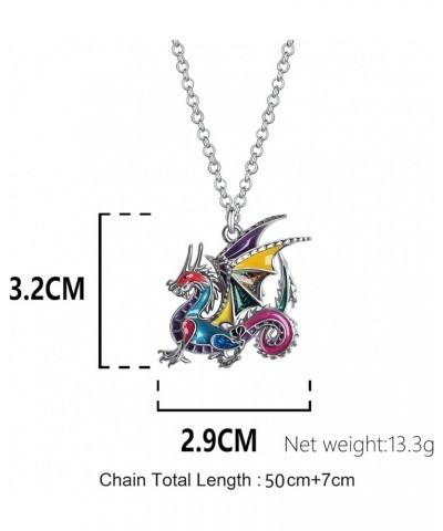 Enamel Alloy Cute Animals Dragon Necklace Fashion Ancient Dragon Pendant Jewelry for Women Girls Gifts Charms Accessories Mul...