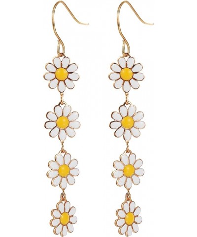 Daisy Flower Drip oil Earrings for Women Sakura Earrings Sunflower Floral Earrings Summer Earrings for Girls Summer Earrings ...