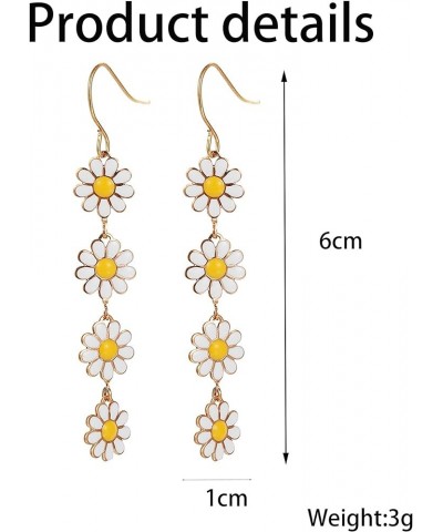 Daisy Flower Drip oil Earrings for Women Sakura Earrings Sunflower Floral Earrings Summer Earrings for Girls Summer Earrings ...