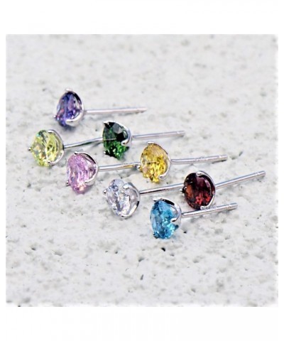 925 Sterling Silver Simulated Gemstone Birthstone Stud Earrings for Women, 1 ct and 6.5 mm Mar - Aquamarine $12.74 Earrings